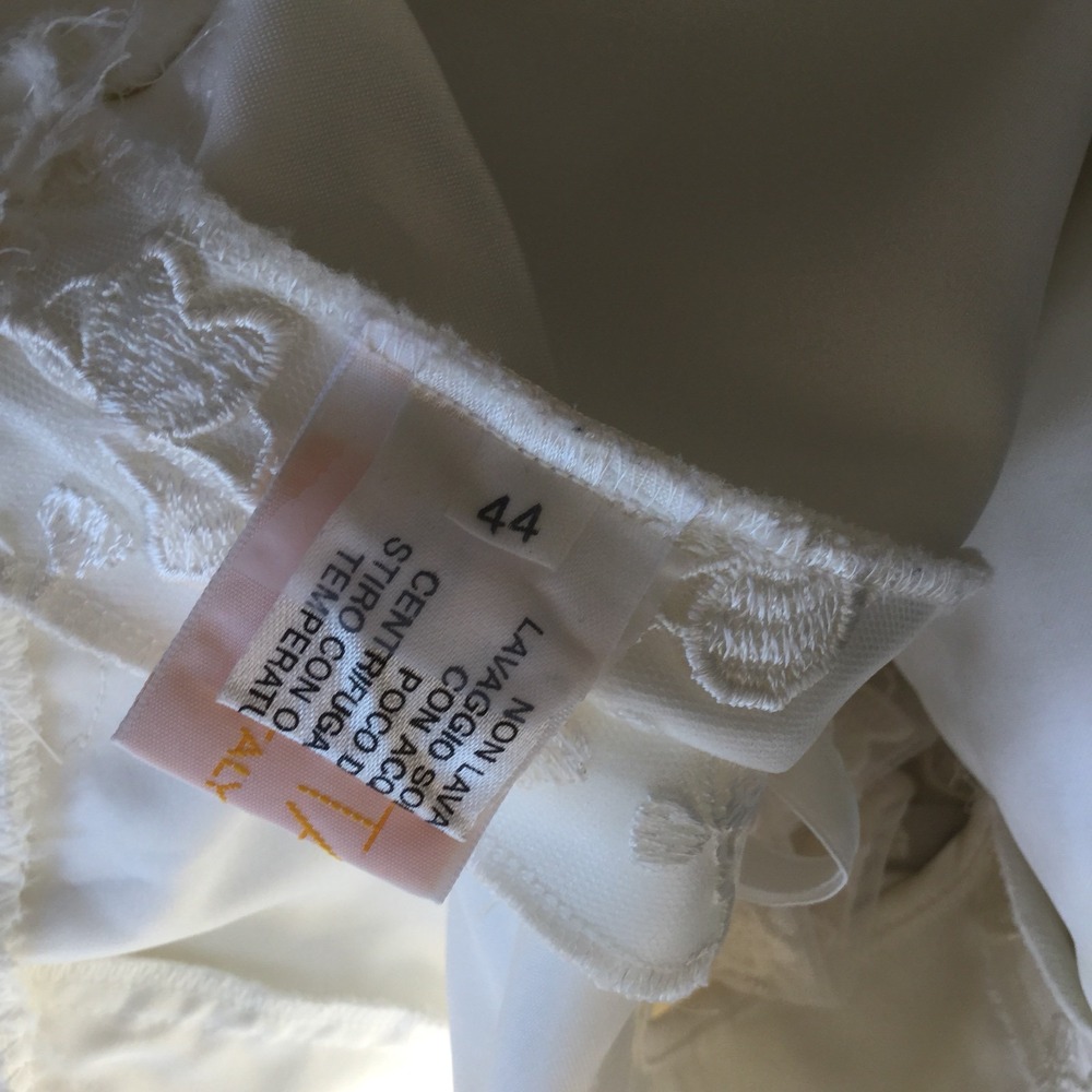 VTG Italian‎ Wedding Dress XS Princess Ivory Babydoll Long Sleeve Lace Romantic - Picture 11 of 11